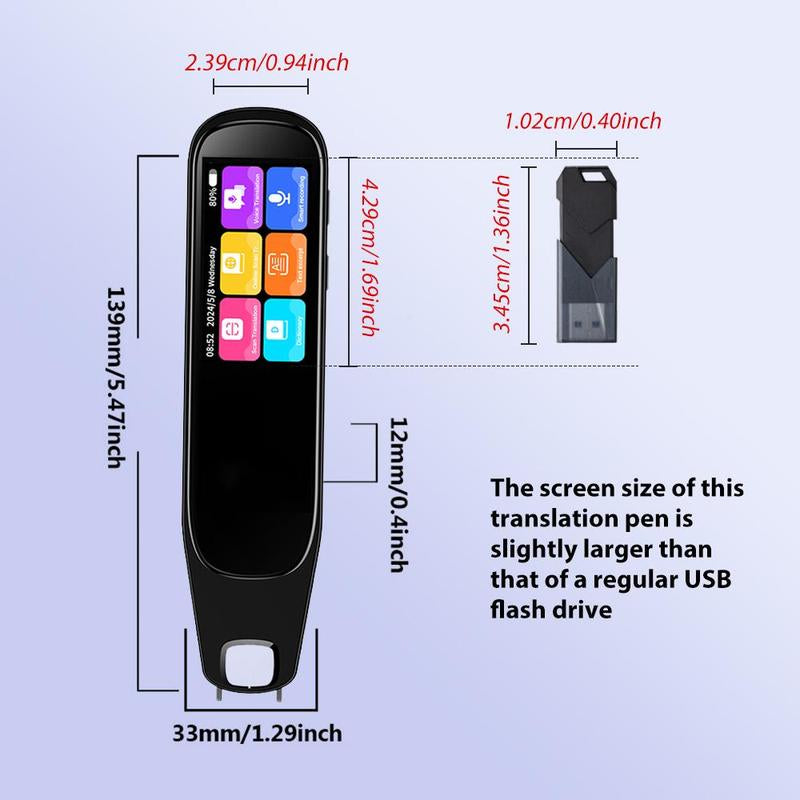 Translation Reading Pens, Auxiliary Tools, 134 Language Translation Devices for Reading Support, Language Learners for Voice Dialogue Translation, Digital Products, Smart, Portable, Mini, Men Gadgets, Portable Translator, Durability