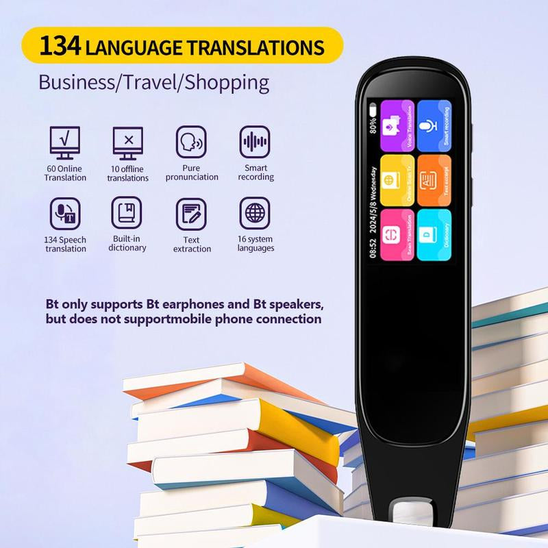 Translation Reading Pens, Auxiliary Tools, 134 Language Translation Devices for Reading Support, Language Learners for Voice Dialogue Translation, Digital Products, Smart, Portable, Mini, Men Gadgets, Portable Translator, Durability