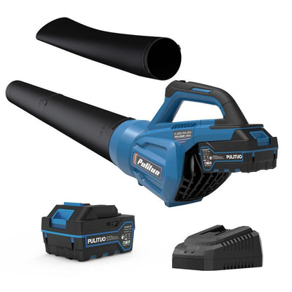 Pulituo Leaf Blower Cordless with 2 Batteries and Charger, 20V Electric Leaf Blower 120MPH Small Leaf Blower, Lightweight Battery Leaf Blower Yard Tools Grass Blowers for Lawn Care Patio Backyard Garden Floor