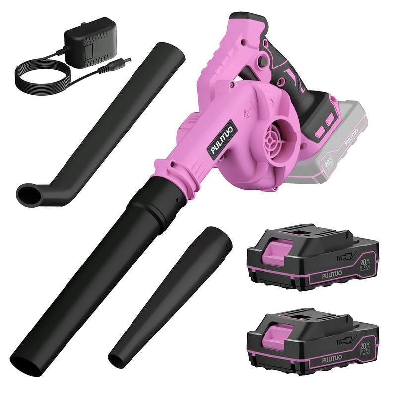 Pulituo Leaf Blower Cordless with 2 Batteries and Charger, 20V Electric Leaf Blower 120MPH Small Leaf Blower, Lightweight Battery Leaf Blower Yard Tools Grass Blowers for Lawn Care Patio Backyard Garden Floor
