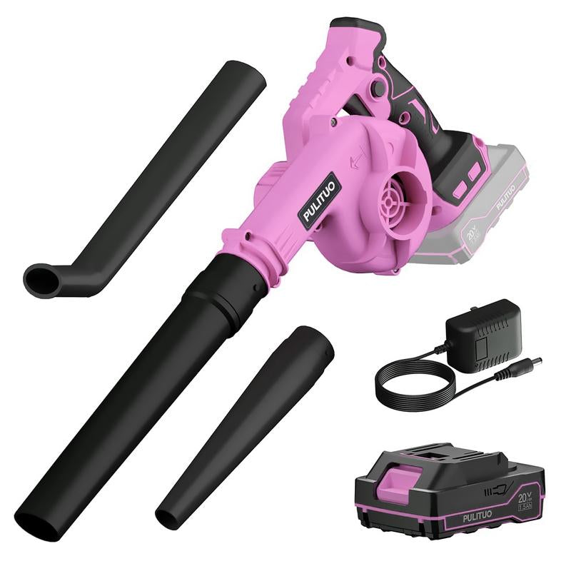 Pulituo Leaf Blower Cordless with 2 Batteries and Charger, 20V Electric Leaf Blower 120MPH Small Leaf Blower, Lightweight Battery Leaf Blower Yard Tools Grass Blowers for Lawn Care Patio Backyard Garden Floor